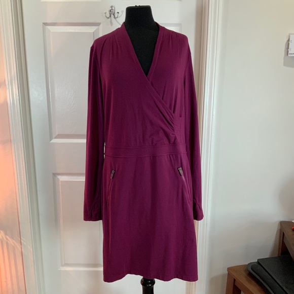 Athleta Suedy Lady Dress Nighshade Purple Athleisure Travel Dress Size XL - Picture 2 of 11